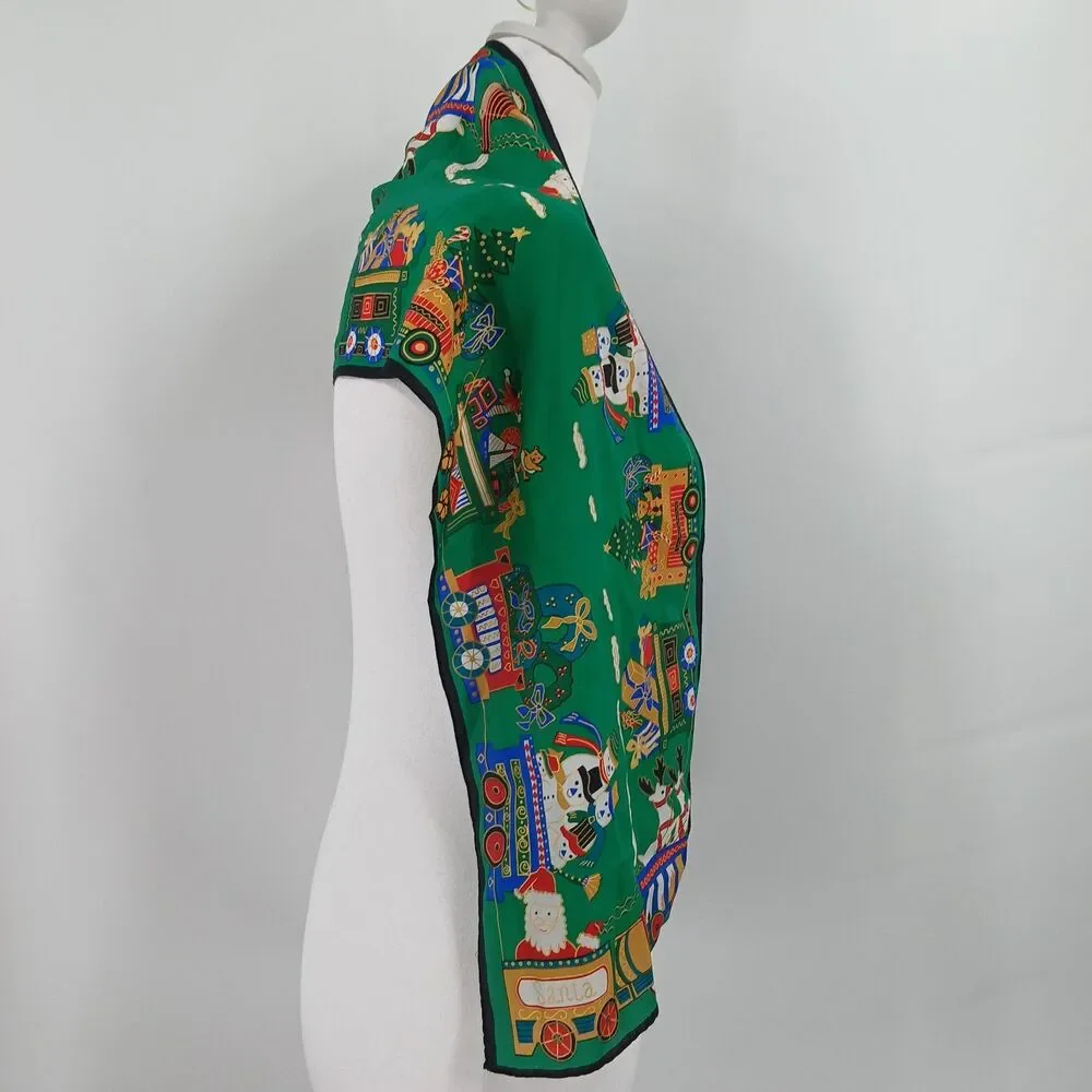 vintage christmas holiday green and red men and womens festive scarf